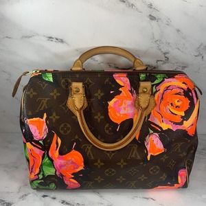 LOUIS VUITTON Roses Speedy 30 Monogram bag Pink Floral Sprouse Limited Edition